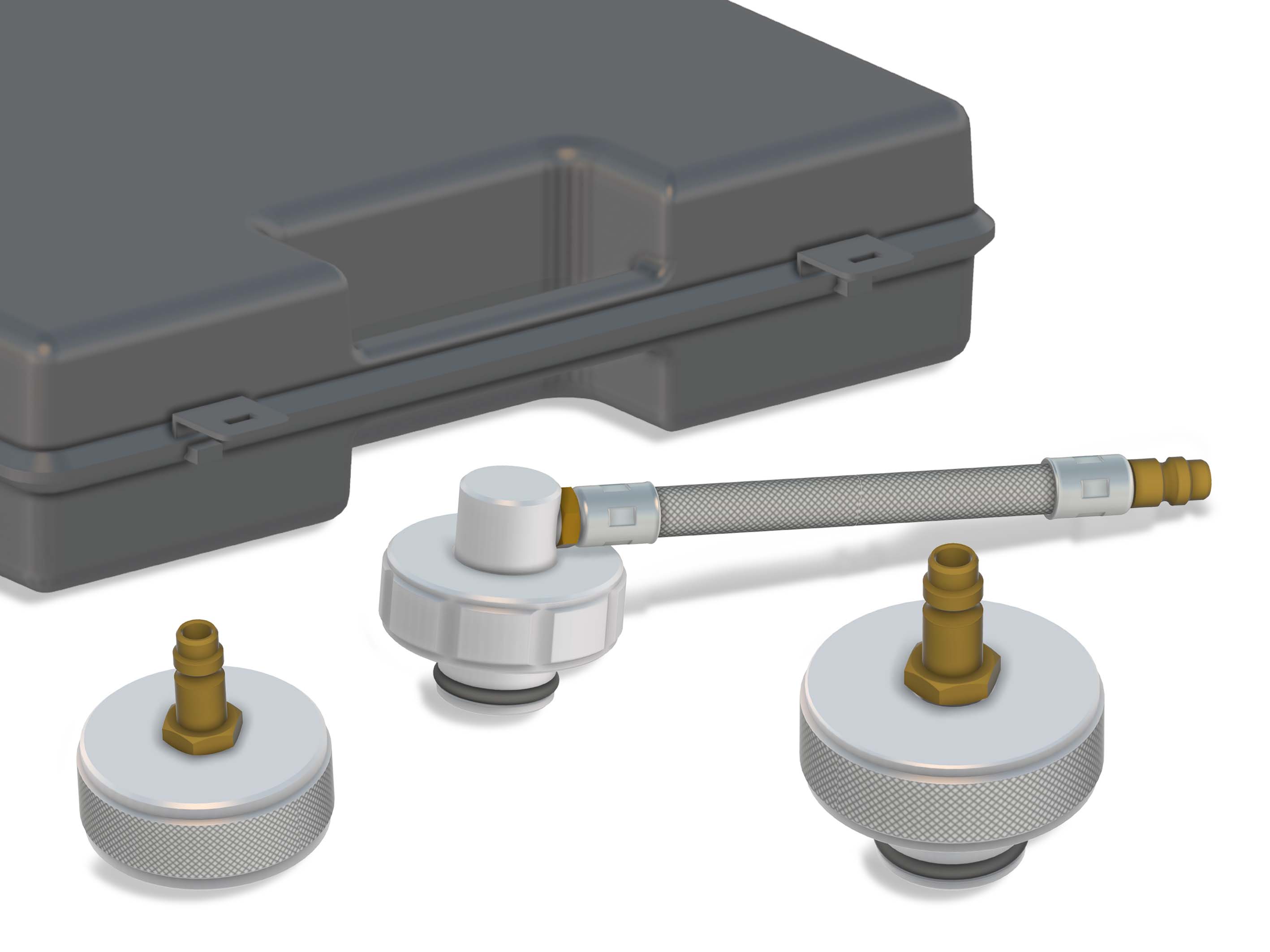 Kühlsystem-Prüfkoffer für Pkw mit 3 Adaptern